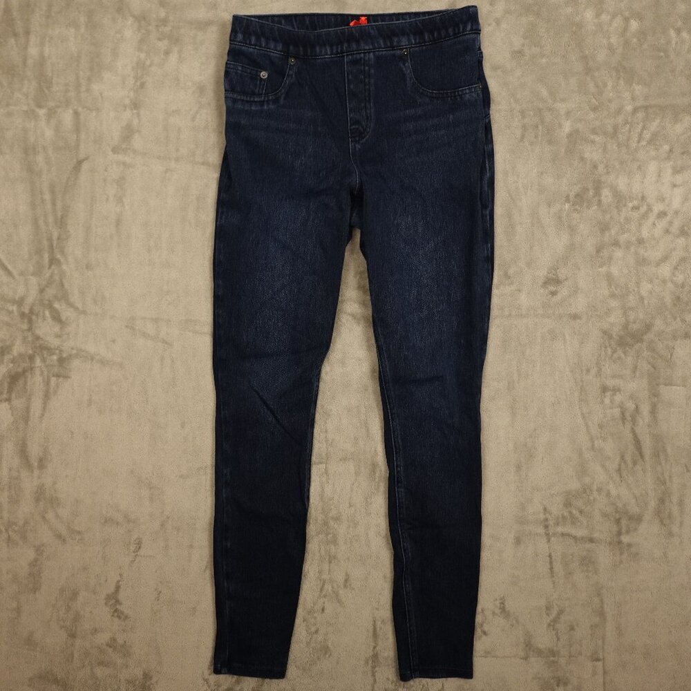 Spanx skinny jeans women's medium dark wash blue denim stretchy